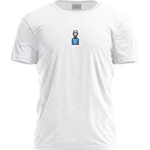Bona Basics, Digitaal bedrukt basic T-shirt voor heren,% 100 katoen, wit, casual, herenbovenstuk, maat: S, wit, S