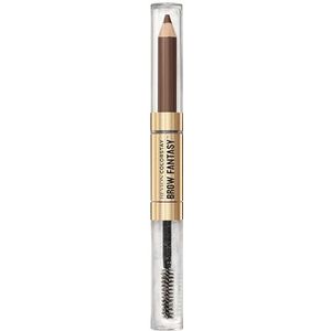 Revlon ColorStay Brow Fantasy, 2-in-1 wenkbrauwproduct: potlood met poederafwerking en heldere fixerende gel doordrenkt met provitamine B5, gaat tot 16 uur mee, 002 zachtbruin