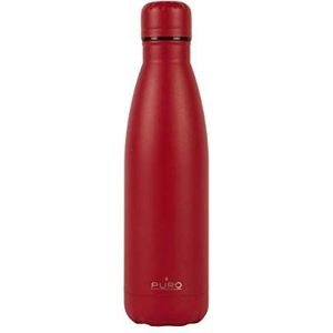 Puro Bottle Icon Double Wall Powder Coating Roestvrij Staal 500 ml Rood