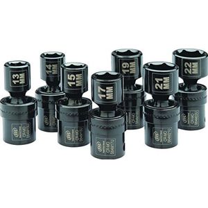 Ingersoll Rand 1/2"" Drive Universele Metrische Socket Set SK4M7UN (7 stuks: 13, 14, 15, 17, 19, 20 mm), Socket Set Lang als Gereedschap Set voor Auto