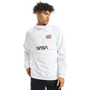Mister Tee NASA Worm Logo Pull Overjas voor heren, wit, XXL