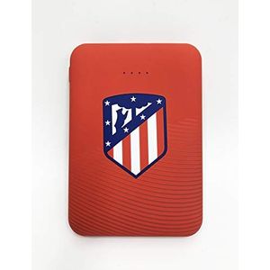 Atlético de Madrid externe accu voor mobiele telefoon, type C-ingang en micro-USB-uitgang, compact design met verlichte koplamp, 2 tot 3 volledige ladingen, officieel product van de uitrusting
