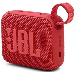 JBL GO 4, Ultra-Portable Bluetooth Speaker met JBL Pro Sound en een stevige bass, PlaytimeBoost, waterdicht ontwerp, 7 uur speeltijd, in het rood