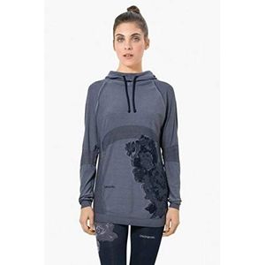 Desigual dames Ts_ls Hood Seamless, 5149 Blue Depths, L Woven Long Sleeve T-Shirt