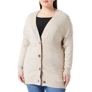 ONLY CARMAKOMA Dames Caresly Ls Button Cardigan KNT Noos gebreide jas, Mocha Meringue/Detail: melange, 50/52 Grote maten