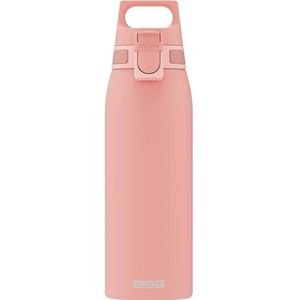 SIGG Shield One Shy Pink Drinkfles (1,0 l), lekvrije en lekvrije drinkfles, duurzame drinkfles van roestvrij staal met ONE Top