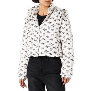 Pinko Irma gewatteerde canvas ST. Logo jas, YZ1_wit/violet, L voor dames