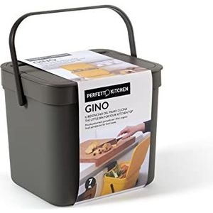 Perfetto Natte container/organisch afval om op te hangen - GINO - 7 liter - antraciet