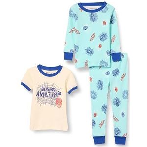 Amazon Essentials Disney | Marvel | Star Wars Peuter Jongens Snug-Fit Katoenen Pyjama Nachtkleding Sets 3-delige Marvel Amazing Spider-Man Set, 2T