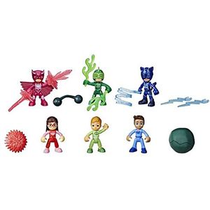 PJ Masks Helden van de nacht figuurset, kleuterschoolspeelgoed, 6 actiefiguren en 11 accessoires, voor kinderen vanaf 3 jaar