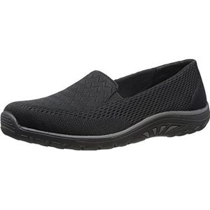 Skechers Women's Reggae Fest-Willows-Wide Loafer Flat, Black, 8 W US