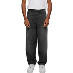 Urban Classics Heavy Ounce Baggy Jeans voor heren, losse pasvorm, wijde pijpen, stone washed, verkrijgbaar in verschillende kleuren, maten 28-38, Black Washed., 33