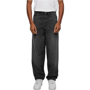 Urban Classics Heavy Ounce Baggy Fit Jeans voor heren, Zwart gewassen, 8