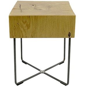 Houten kruk Tabureto, massief hout design kruk, hout, natuur, 37 x 37 x 45 cm