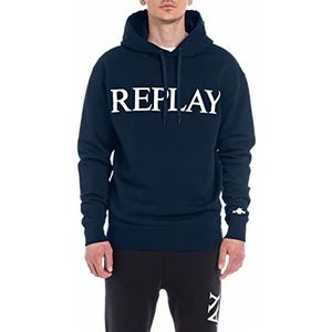 Replay Heren hoodie met capuchon, blauw (blauw 085), XL, Blue... 085, XL