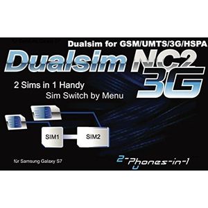 2-phones-in-1® 2-in-1-NC2S7 Dual SIM adapter voor Samsung Galaxy S7