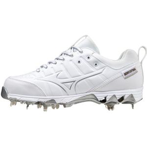 Mizuno Unisex's 320638.0000.09.0800 9-Spike Swift 7 Low Womens metalen softbal Cleat, wit, 6 UK