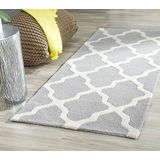 Safavieh Ava Textured Area Rug, CAM121, gestructureerd tapijt, 76 x 182 cm, met de hand getuft wol, zilver/ivoor