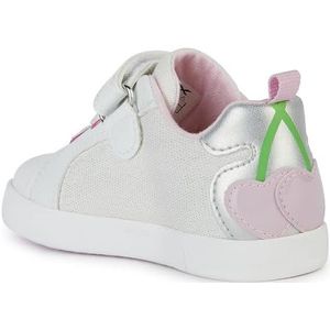 Geox B Kilwi Girl B Sneakers voor jongens en meisjes, wit/roze, 26 EU, wit-roze., 26 EU