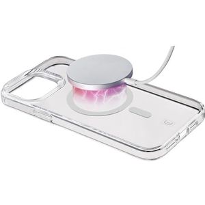 Cellularline - Gloss Mag - iPhone 15 Pro Max - Beschermhoes met magneten voor opladen en bevestigen aan MagSafe-voeding - Transparant