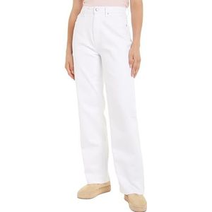 Tommy Hilfiger Dames Ontspannen Rechte HW Wit Th Optic Wit 33W/32L, Th Optic Wit, 33W / 32L