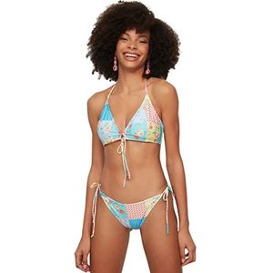 Trendyol Vrouwen normale taille normale draver bikinibroekje, Veelkleurig, 40