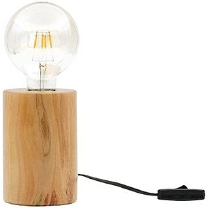 Homemania 7013-014-WD tafellamp Shape Basis, rond, bureau, nachtkastje, hout, eiken, 10 x 10 x 18 cm