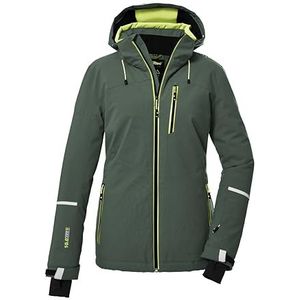 killtec KSW 81 WMN SKI JCKT, 39746-000, ski-jack voor dames, functionele jas met afritsbare capuchon en sneeuwvanger, groen, maat 44