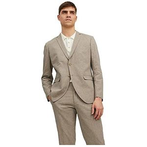 JACK & JONES Jprriviera Linen Blazer voor heren, slim fit, Sn, Beige/Fit: slim fit, 54