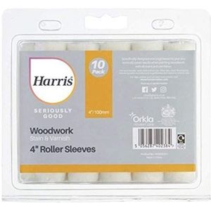 Harris 102022251 Serieus Goed Houtwerk Vlek & Vernis 4""Mini Roller Sleeve 10 Pack, 10 x 4 Pack Vlekken en Vernis