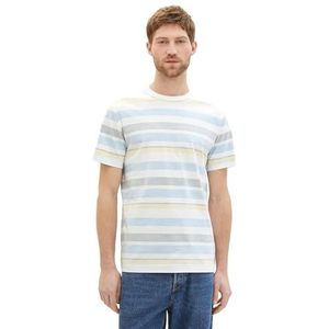 TOM TAILOR T-shirt voor heren, 35656 - Blue Multicolor Big Stripe, XL