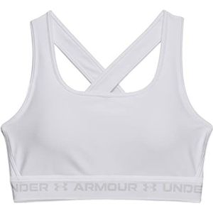 Under Armour - Crossback Mid Bra - Wit/Halo Grijs - Sport BH