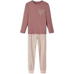 NAME IT NKFNIGHTSET roze taupe Leo NOOS pyjama voor meisjes, 86/92
