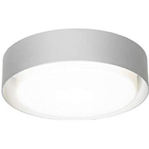 A628-009 37 LED-plafondlamp, rond, 36 W, met aluminium ring, mondgeblazen glas, grijs, 13,8 x 50 x 50 cm