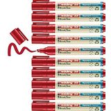 edding 32 EcoLine flipchart marker - rood - 10 stiften - beitelpunt 1-5 mm - stift voor schrijven, tekenen op flip-over papier - drukt niet door - droogt niet uit- intensieve kleur - navulbaar