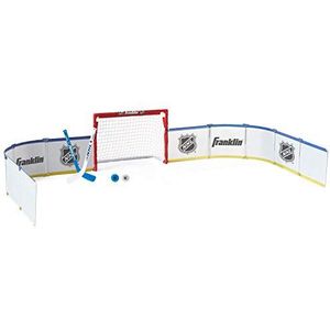 Franklin Sports Mini hockeybaan set - Halve ijsbaan kniehockeydoel, mini-sticks en balset - Indoor mini-hockeybaan - officiële NHL-licentie
