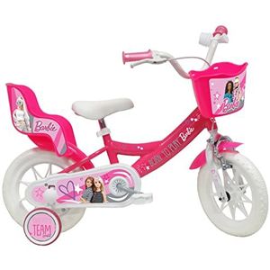 Mattel 22179, meisjesfiets, roze-wit, 12 inch
