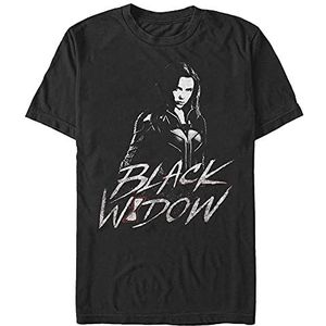 Marvel Heren Distress Widow T-shirt, zwart, S, Zwart, S