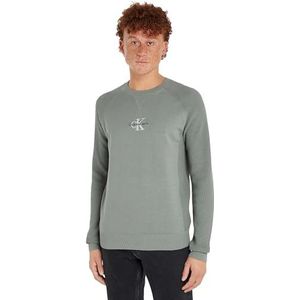 Calvin Klein Jeans Heren Monologo Pullover Sweater, Leisteen Grijs, L