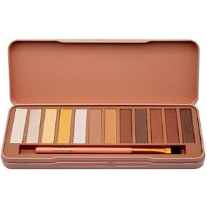 bonvoyage Essentials Sunset in Cali, Oogschaduw Palette met Kwast, 12 Oogschaduws met Romige, Blendbare Formules, Glitter- en Matte Nude Tinten en Californië-geïnspireerde Levendige Kleuren