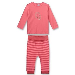 Sanetta Meisjespyjama, roze, comfortabele pyjama voor meisjes, lange nachtkledingset van duurzaam biologisch katoen. | Pyjamaset maat, roze, 74 cm