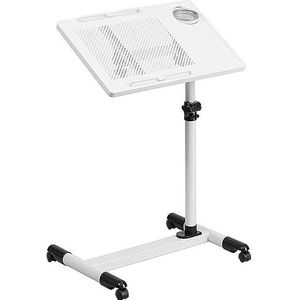 Flash Furniture Computertafel, in hoogte verstelbaar, staal, wit