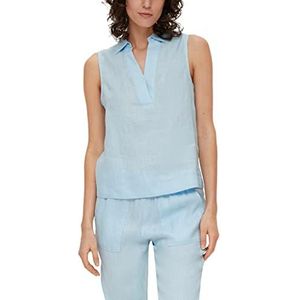 s.Oliver dames blouse mouwloos, Blauw 5081, 48