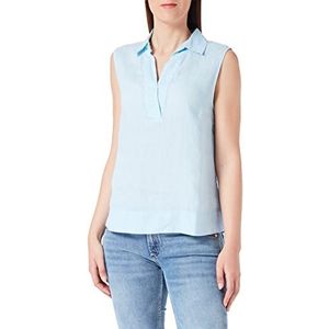 s.Oliver dames blouse mouwloos, Blauw 5081, 48