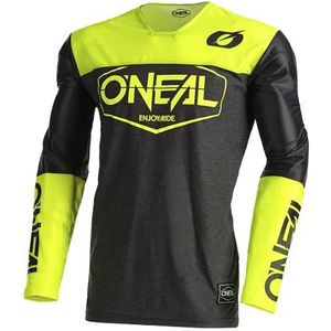 O'NEAL | Motocross Shirt Met Lange Mouwen | MX MTB Mountainbike | Lichtgewicht Materiaal, Ergonomische Slim Fit voor een Perfecte Pasvorm | Mayhem Jersey Hexx V.22 | Volwassen | Zwart Geel | Maat L