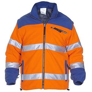 Hydrowear 04026011F Fulda Polar Fleece Jack, 100% Polyester, Klein formaat, Hi-Vis Oranje/Royal Blue