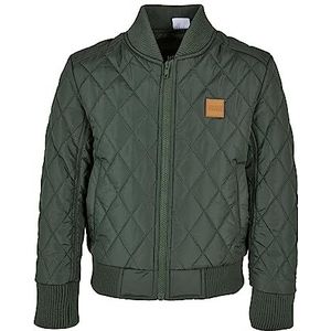 Urban Classics Jongens Boys Diamond Quilt Nylon Jacket Jacket Jacket, olijfgroen, 146-152