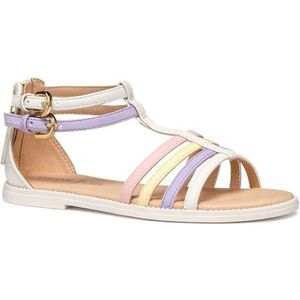 Geox J Karly Girl Sandaal, wit/lila, 34 EU, White Lilac, 34 EU