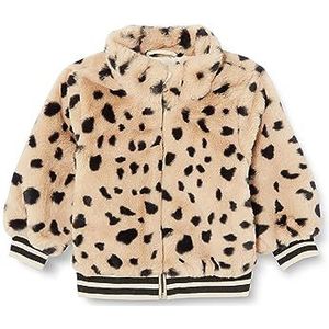 NAME IT Meisjes NMFMINDY Faux FUR Jacket Leo Jacket, Humus, 104, Humus, 104 cm