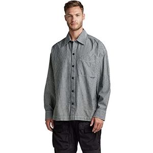 G-STAR RAW Heren Boxy Fit Longsleeve Shirt, Multicolor (Insed Deck Stripe D322-D850), L, meerdere kleuren (rinsed deck streep D322-d850), L